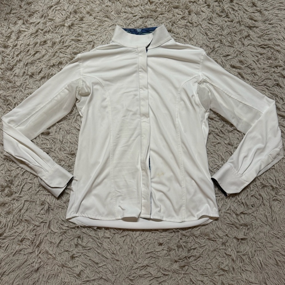 Women’s Small White Smartpak Piper Long Sleeve Horseback Riding Show Shirt